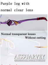 Load image into Gallery viewer, Titanium Trimming Women Glasses Frames Optical Fashion Eyeglasses Brand Designer Prescription Rimless Diamond Rhinestone Eyewear