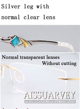 Load image into Gallery viewer, Titanium Trimming Women Glasses Frames Optical Fashion Eyeglasses Brand Designer Prescription Rimless Diamond Rhinestone Eyewear