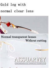 Load image into Gallery viewer, Titanium Trimming Women Glasses Frames Optical Fashion Eyeglasses Brand Designer Prescription Rimless Diamond Rhinestone Eyewear