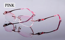 Load image into Gallery viewer, Titanium Trimming Women Glasses Frames Optical Fashion Eyeglasses Brand Designer Prescription Rimless Diamond Rhinestone Eyewear