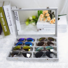 Load image into Gallery viewer, Glasses Display Box With Lock Linen/Velvet High Quality Eyeglasses Holders Fashion Myopia Glasses Jewelry Storage Box