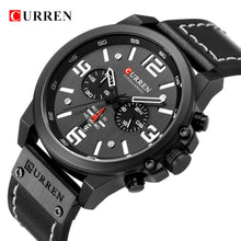 Load image into Gallery viewer, Men Military Sport Quartz Wrist Watch CURREN Casual Genuine Leather Waterproof Chronograph Watch Male Business Watch Clock