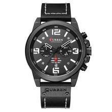 Load image into Gallery viewer, Men Military Sport Quartz Wrist Watch CURREN Casual Genuine Leather Waterproof Chronograph Watch Male Business Watch Clock