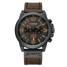 Load image into Gallery viewer, Men Military Sport Quartz Wrist Watch CURREN Casual Genuine Leather Waterproof Chronograph Watch Male Business Watch Clock