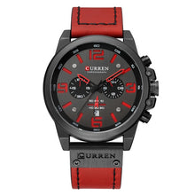 Load image into Gallery viewer, Men Military Sport Quartz Wrist Watch CURREN Casual Genuine Leather Waterproof Chronograph Watch Male Business Watch Clock