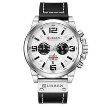 Load image into Gallery viewer, Men Military Sport Quartz Wrist Watch CURREN Casual Genuine Leather Waterproof Chronograph Watch Male Business Watch Clock