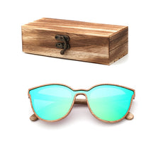 Load image into Gallery viewer, 2018 New Fashion polarized wooden women sunglasses Cat's eye full mirror luxury handmade men bamboo wood sun glasses With box