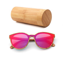 Load image into Gallery viewer, 2018 New Fashion polarized wooden women sunglasses Cat's eye full mirror luxury handmade men bamboo wood sun glasses With box