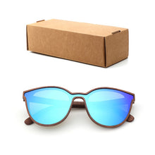 Load image into Gallery viewer, 2018 New Fashion polarized wooden women sunglasses Cat's eye full mirror luxury handmade men bamboo wood sun glasses With box
