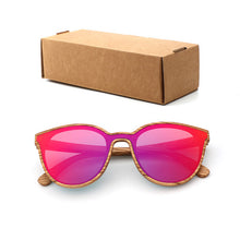 Load image into Gallery viewer, 2018 New Fashion polarized wooden women sunglasses Cat's eye full mirror luxury handmade men bamboo wood sun glasses With box
