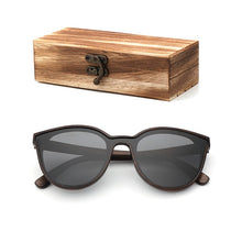 Load image into Gallery viewer, 2018 New Fashion polarized wooden women sunglasses Cat's eye full mirror luxury handmade men bamboo wood sun glasses With box