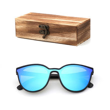 Load image into Gallery viewer, 2018 New Fashion polarized wooden women sunglasses Cat's eye full mirror luxury handmade men bamboo wood sun glasses With box