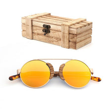 Load image into Gallery viewer, Fashion Round Lady Sunglasses High Quality Travel Men and women Polarized Sunglasses Handmade Bamboo Wood Glasses with Box