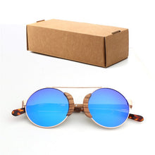 Load image into Gallery viewer, Fashion Round Lady Sunglasses High Quality Travel Men and women Polarized Sunglasses Handmade Bamboo Wood Glasses with Box