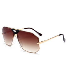 Load image into Gallery viewer, VazRobe Square Men Women Sunglasses Oversized Male Sunglass Brand Gold Man Sun Glasses Steam Punk 2018 Flat Top Fashion Uv400
